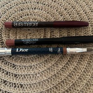 Lipliners from Dior Linen,Laura Mercier plumbery, Victoria Duke Misty Brown.